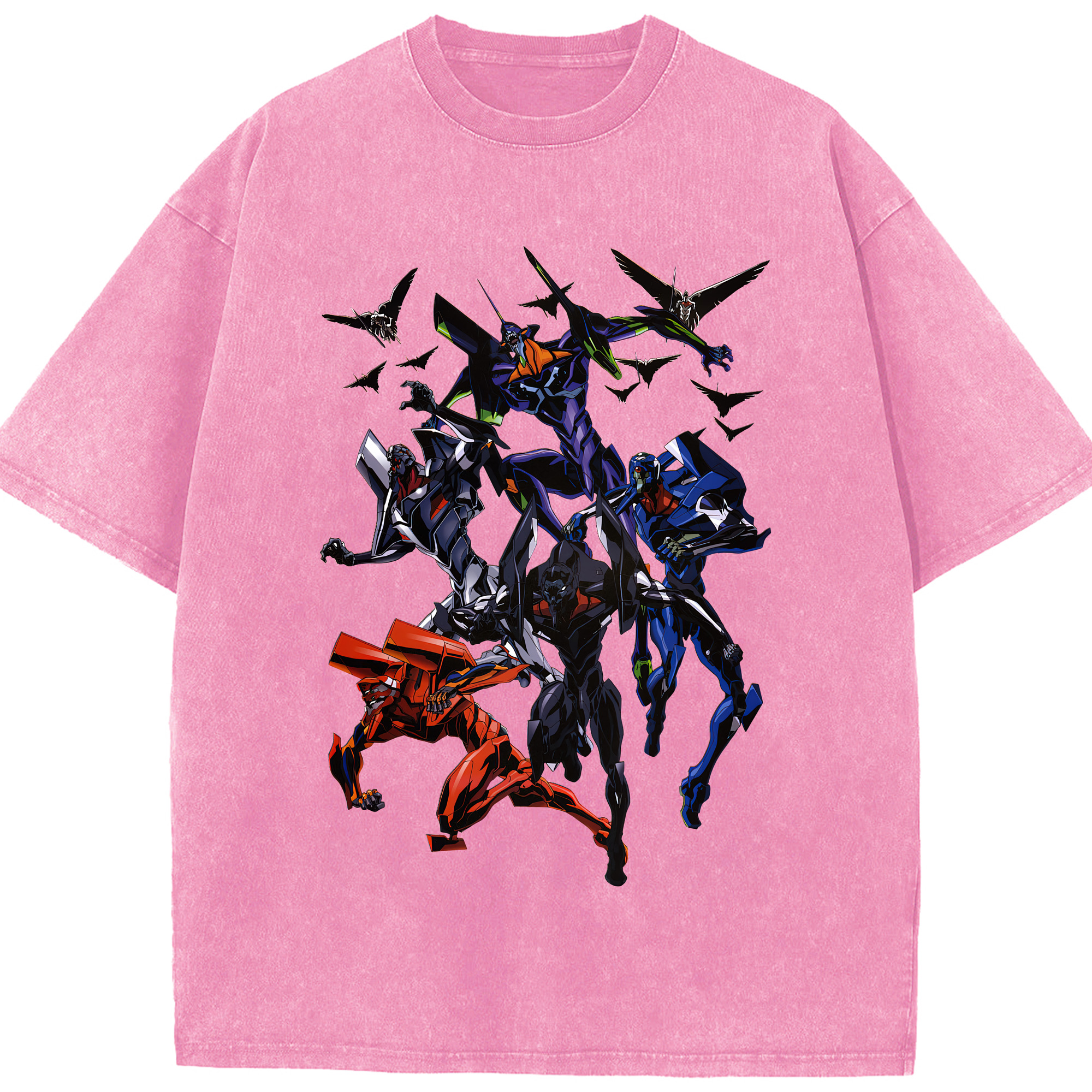 （画像用） EVA 新世紀エヴァンゲリオン 綿100% ヴィンテージ風 半袖Tシャツ（フロントプリント）
